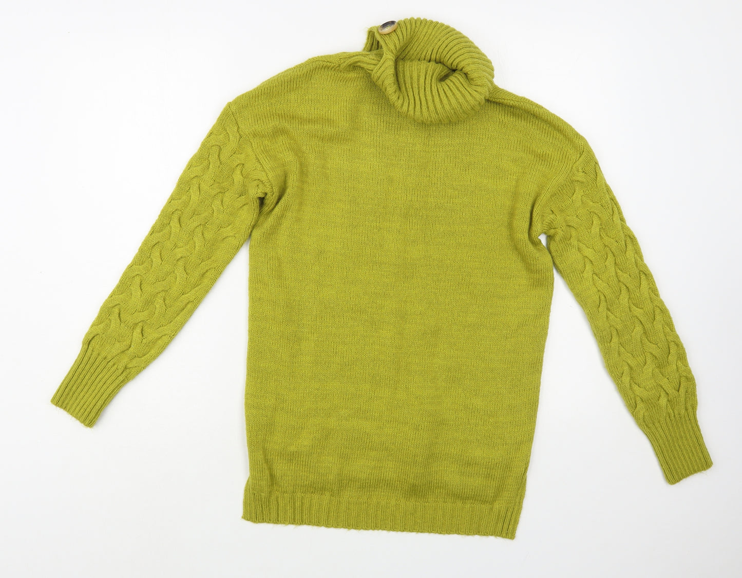 TU Womens Green Roll Neck  Acrylic Pullover Jumper Size 8