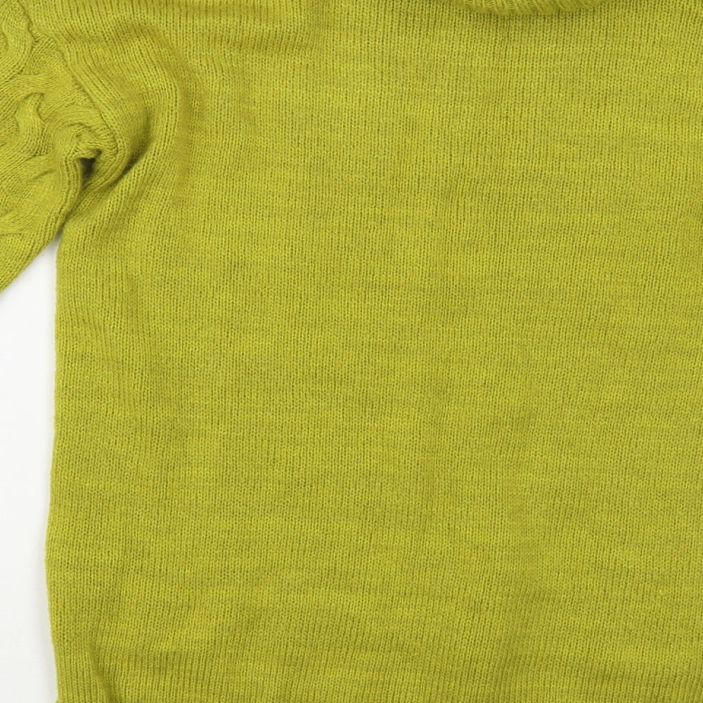 TU Womens Green Roll Neck  Acrylic Pullover Jumper Size 8