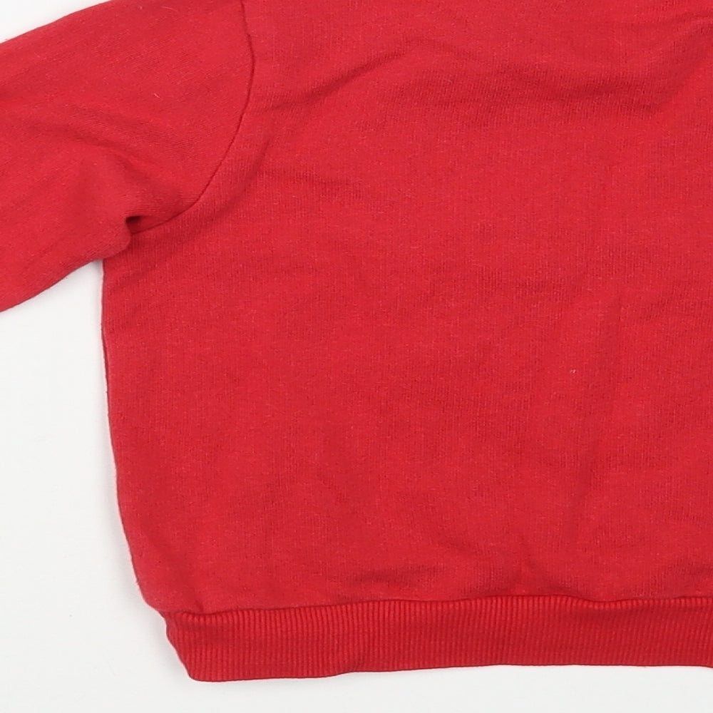 PEP & CO Girls Red  Cotton Pullover Sweatshirt Size 4-5 Years  Pullover - Rudolph Christmas