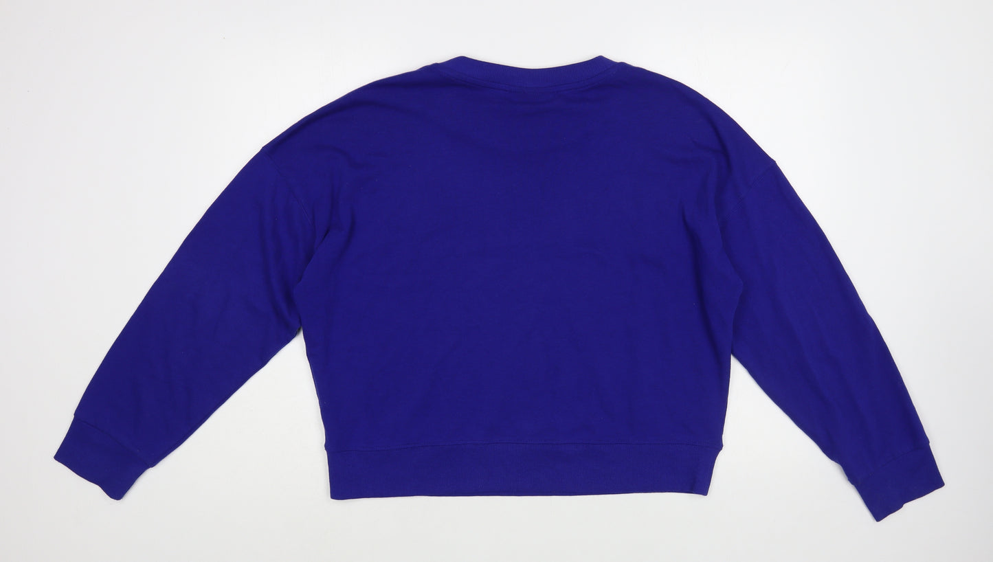 DKNY Womens Blue  Cotton Pullover Sweatshirt Size L  Pullover