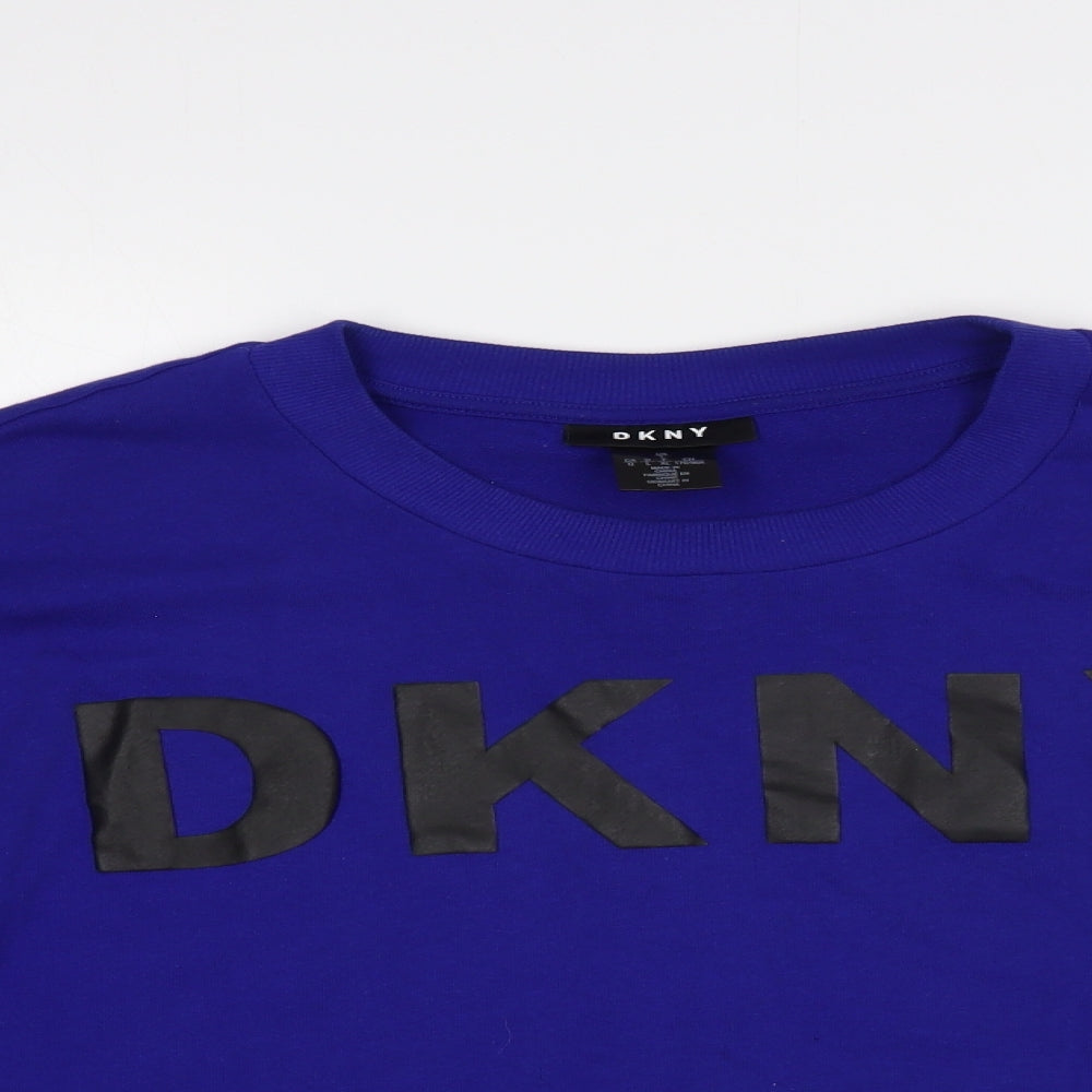 DKNY Womens Blue  Cotton Pullover Sweatshirt Size L  Pullover