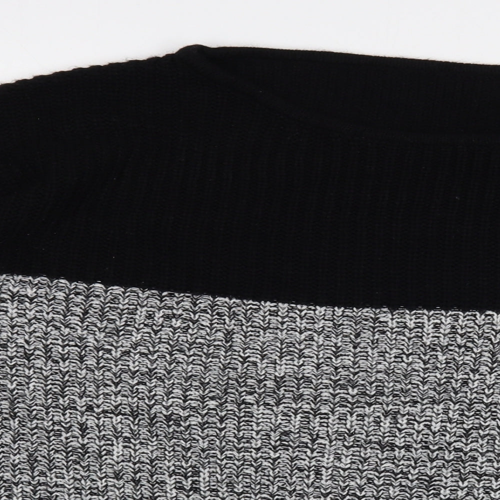 SheIn Womens Grey Boat Neck  Acrylic Pullover Jumper Size 2XL
