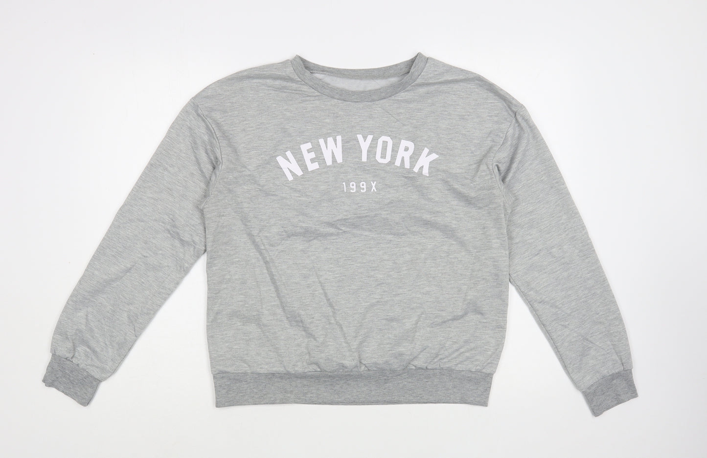 SheIn Womens Grey  Polyester Pullover Sweatshirt Size L  Pullover - New York