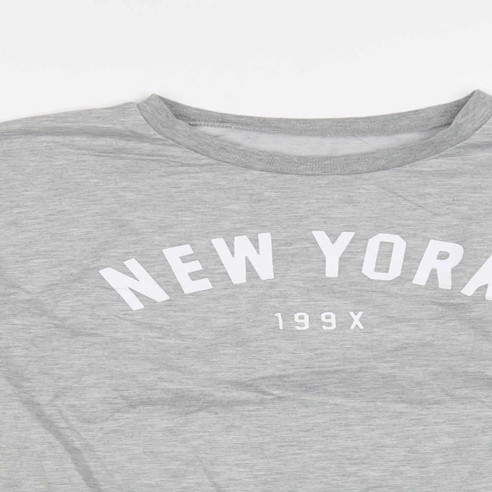 SheIn Womens Grey  Polyester Pullover Sweatshirt Size L  Pullover - New York
