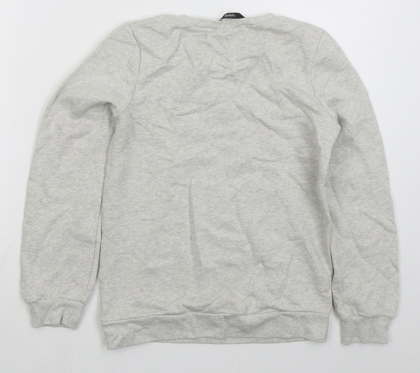 George Girls Grey  Cotton Pullover Sweatshirt Size 9-10 Years  Pullover - Owl
