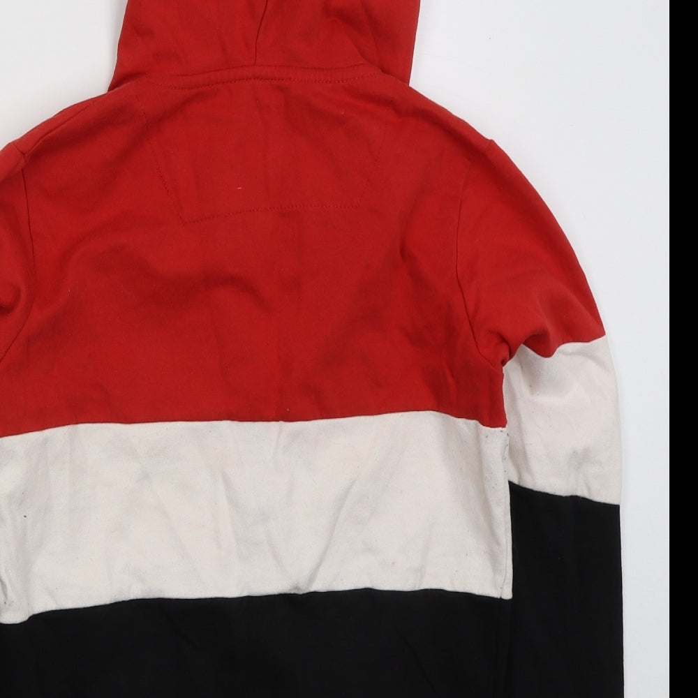 Threadboys Boys Red Striped Cotton Full Zip Hoodie Size 13 Years  Zip