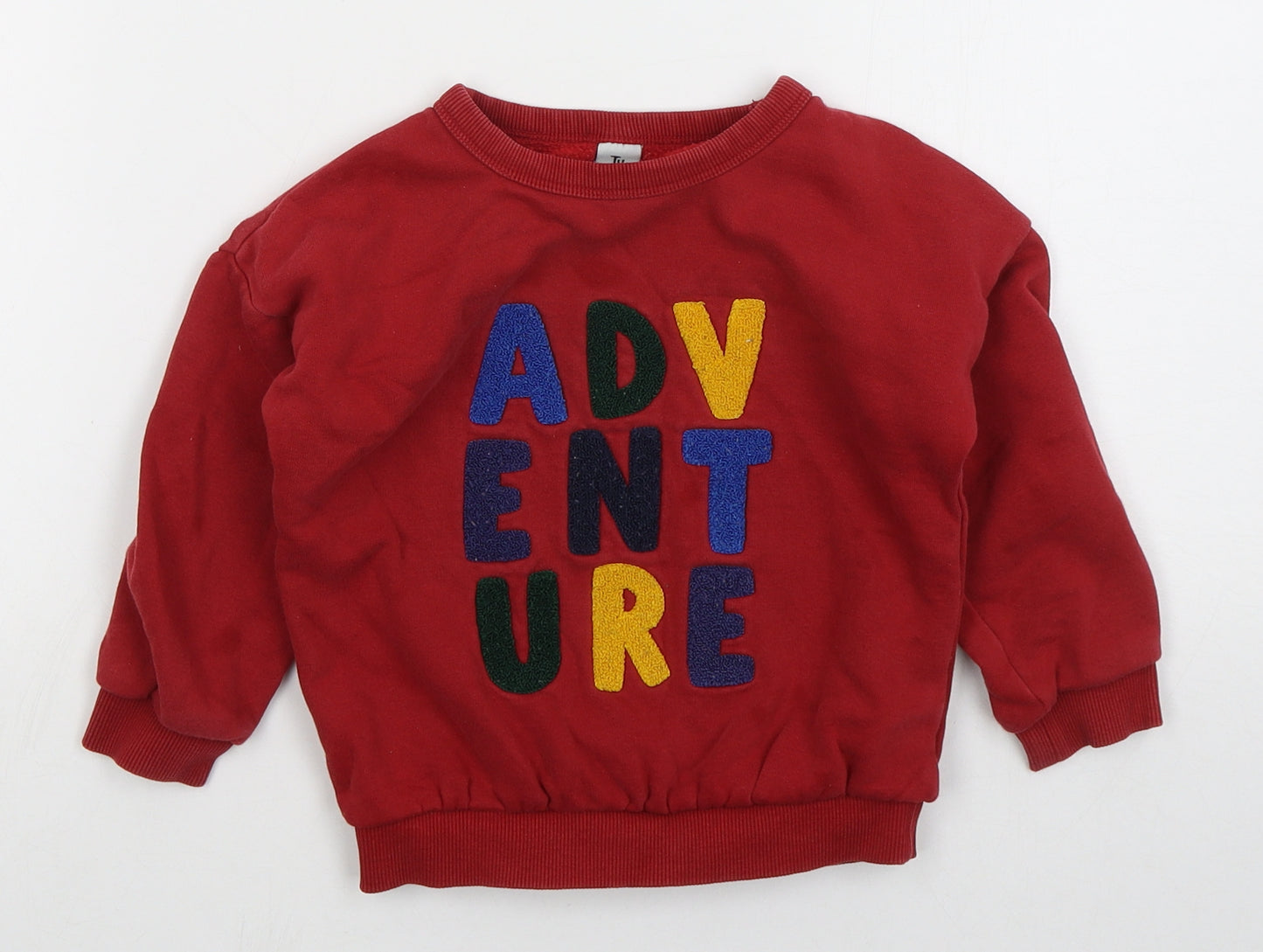 TU Boys Red  Cotton Pullover Sweatshirt Size 2-3 Years  Pullover - Adventure