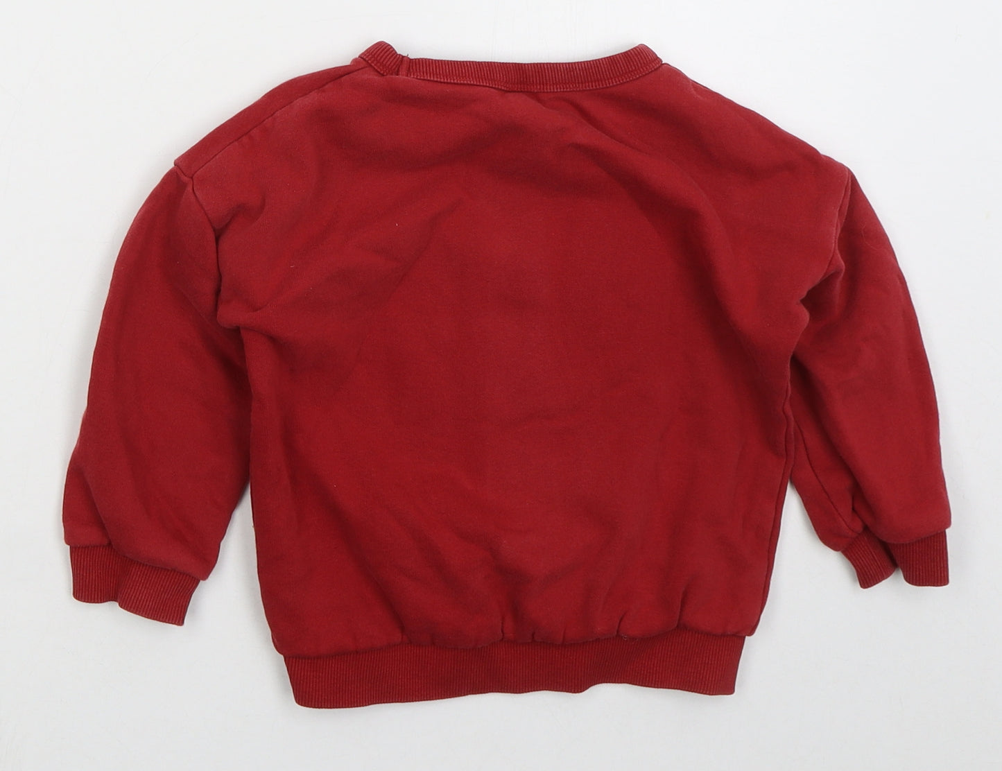 TU Boys Red  Cotton Pullover Sweatshirt Size 2-3 Years  Pullover - Adventure