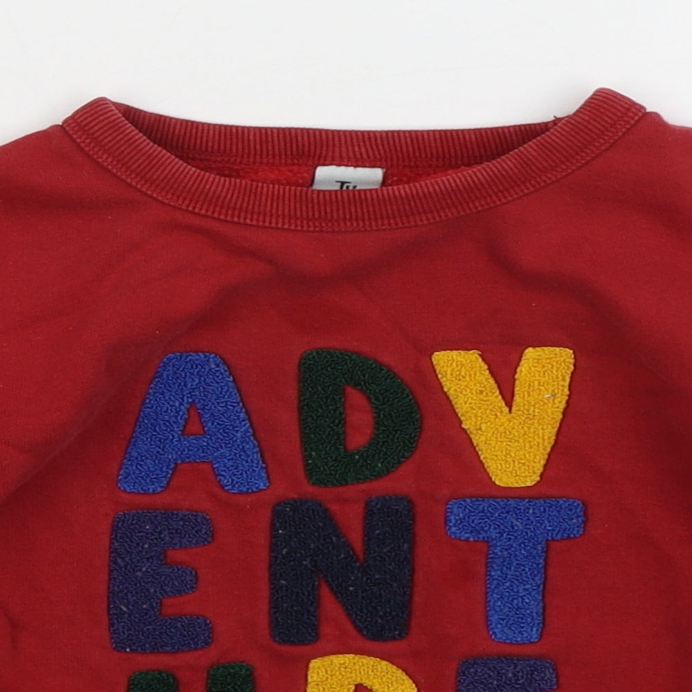 TU Boys Red  Cotton Pullover Sweatshirt Size 2-3 Years  Pullover - Adventure