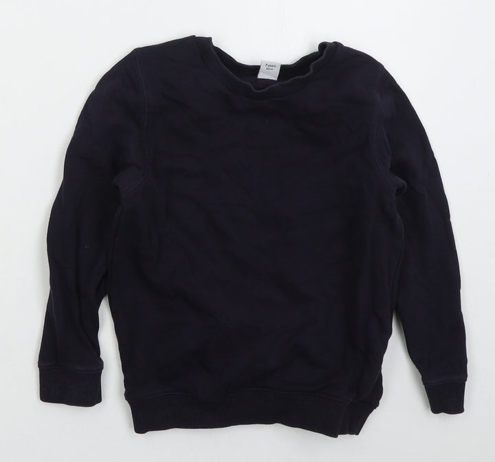 TU Boys Blue  Cotton Pullover Sweatshirt Size 7 Years  Pullover
