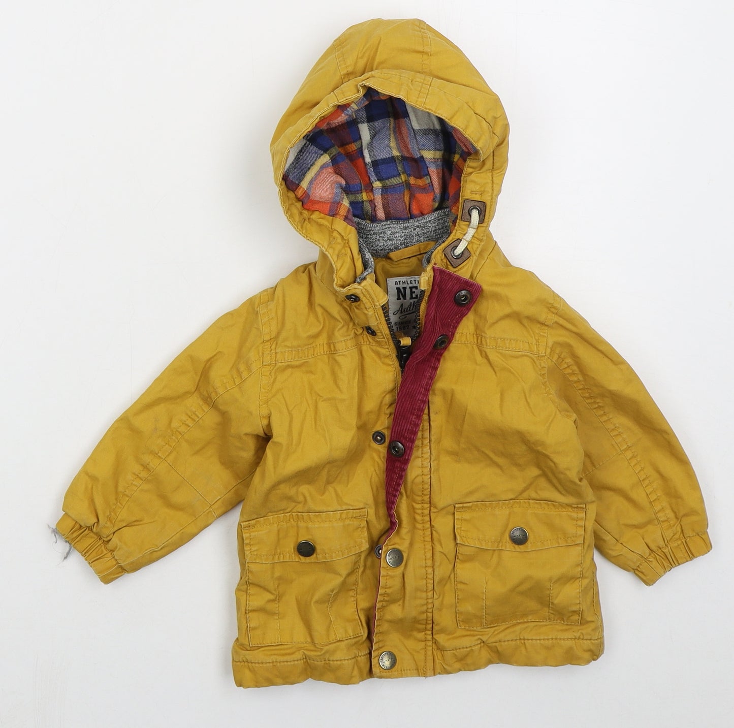 NEXT Boys Yellow   Basic Coat Coat Size 12-18 Months   Zip