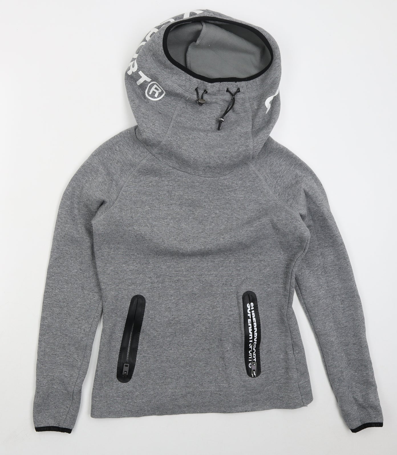 Superdru Womens Grey  Cotton Pullover Hoodie Size S  Pullover
