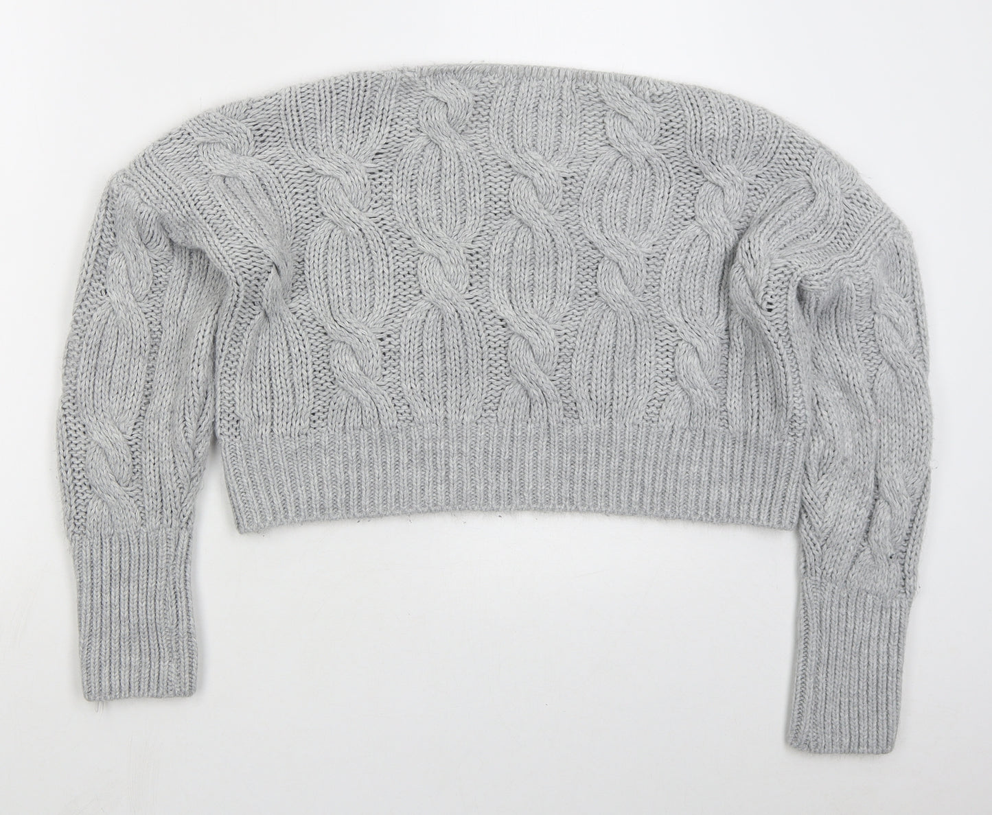 Cameo Rose Womens Grey Round Neck  Acrylic Pullover Jumper Size S