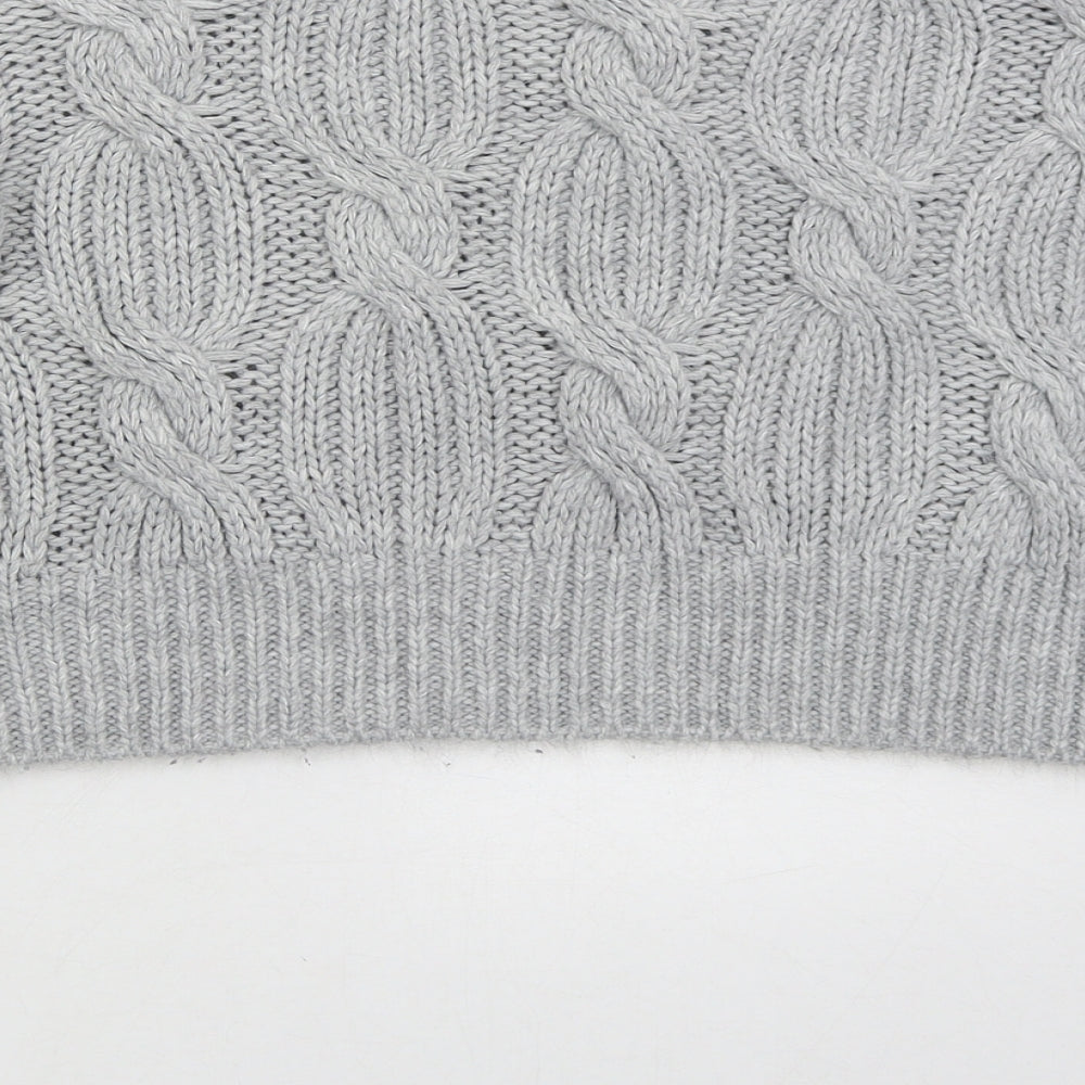 Cameo Rose Womens Grey Round Neck  Acrylic Pullover Jumper Size S