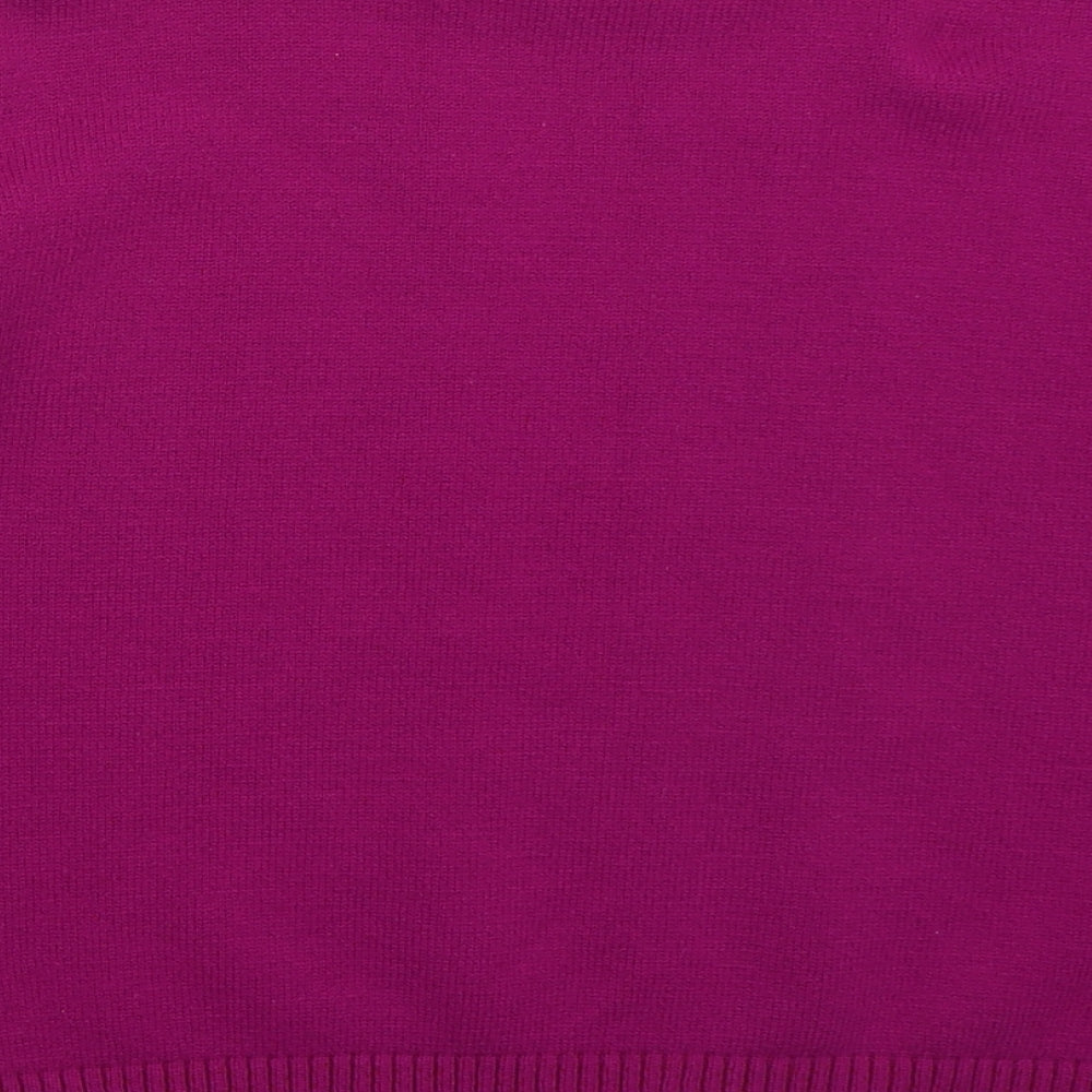 Pure & Natural Womens Pink Crew Neck  Acrylic Pullover Jumper Size M