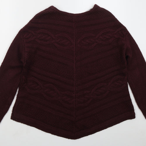 George Womens Red Crew Neck  Acrylic Pullover Jumper Size 10   - Burgundy