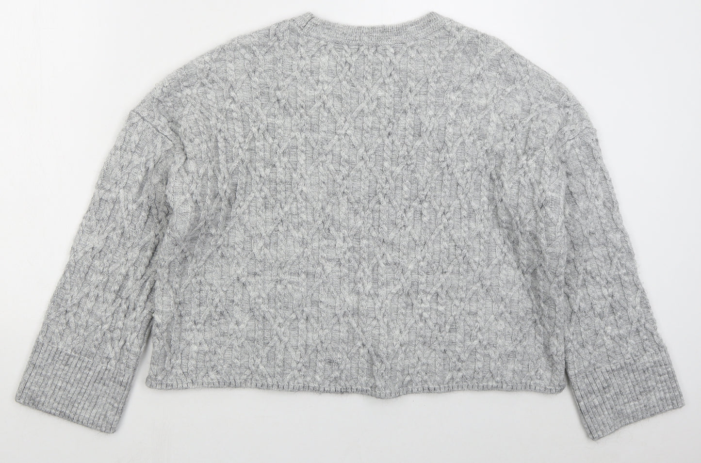 River Island Womens Grey Crew Neck  Acrylic Pullover Jumper Size L
