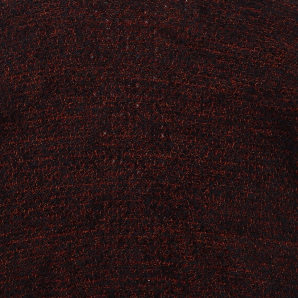 George Womens Orange V-Neck  Acrylic Cardigan Jumper Size 10