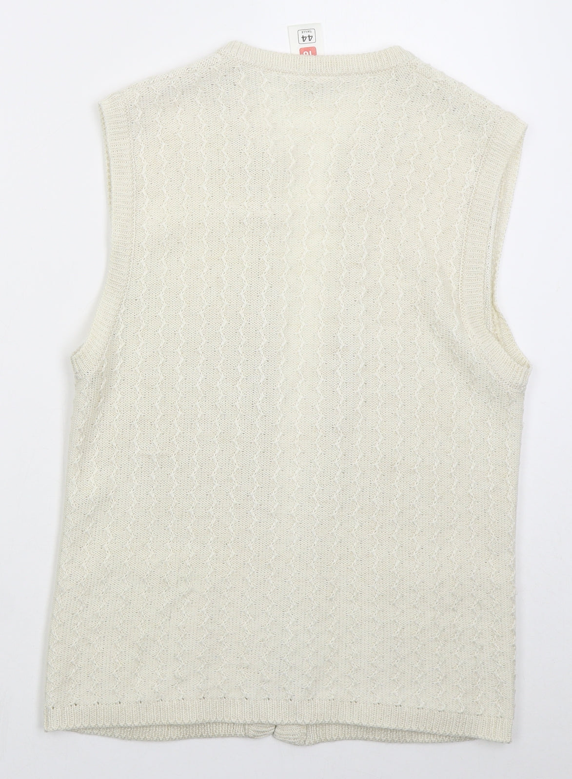 St Michael Womens Beige V-Neck  Acrylic Cardigan Jumper Size 16