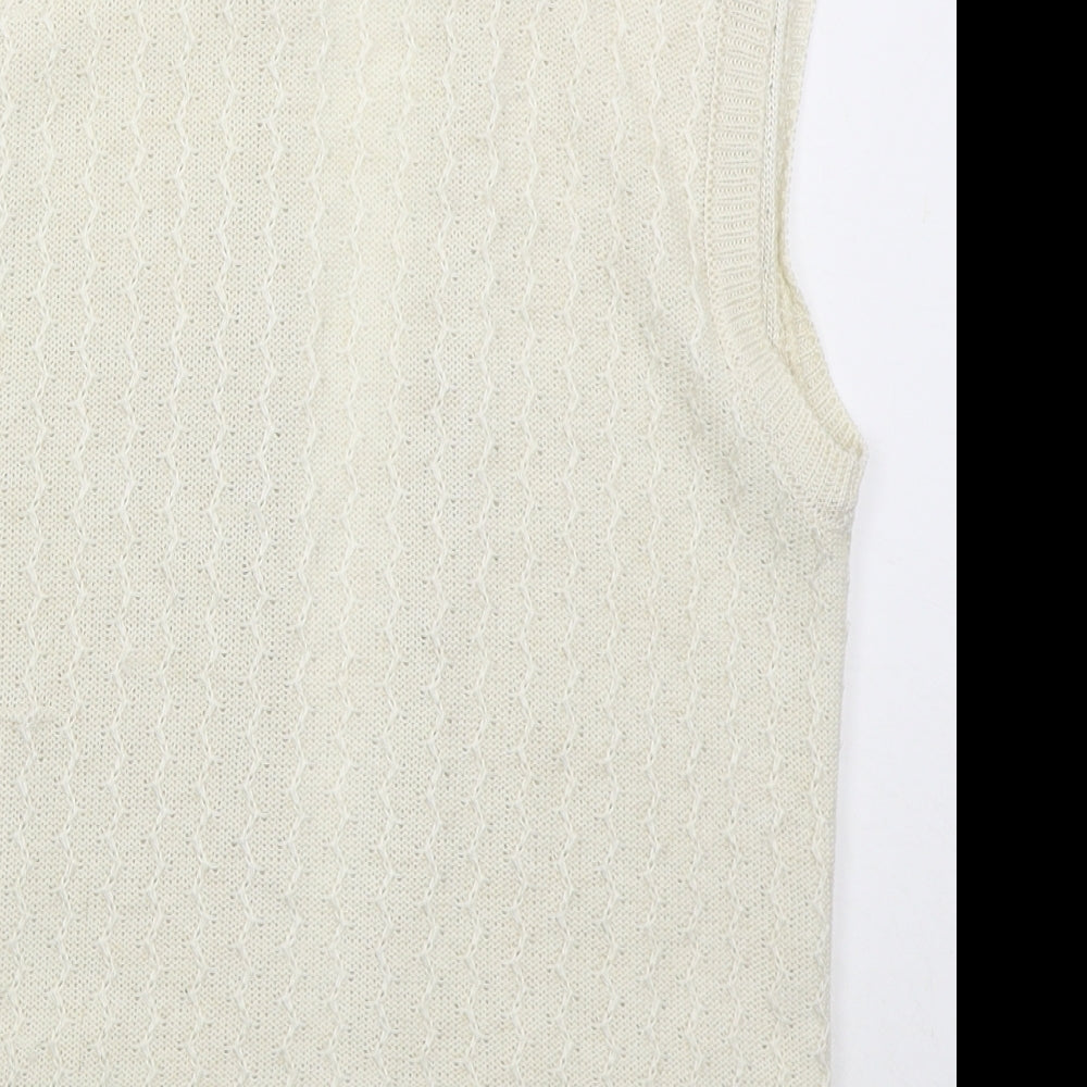 St Michael Womens Beige V-Neck  Acrylic Cardigan Jumper Size 16