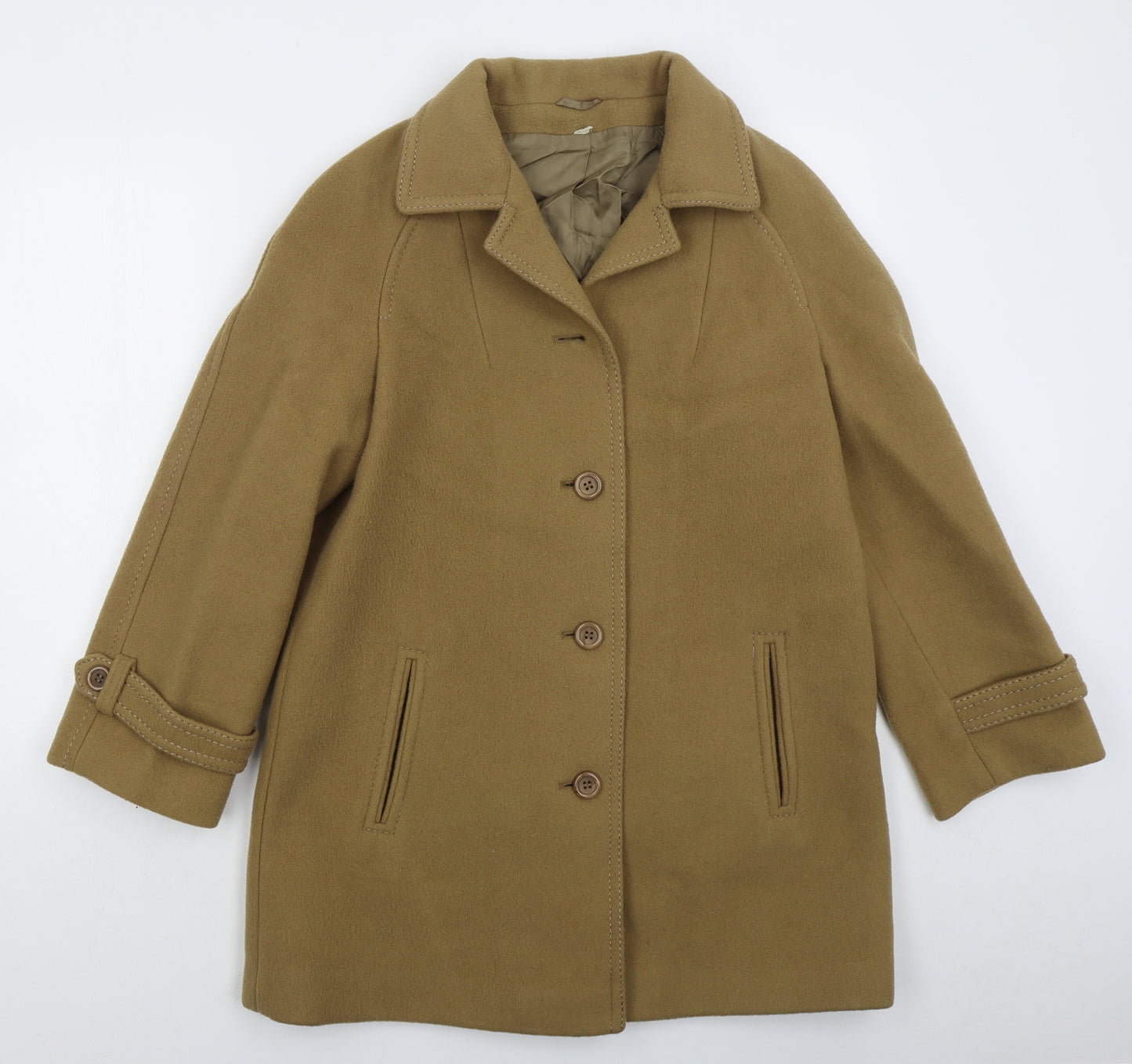 Preworn Womens Beige   Pea Coat Coat Size 16  Button