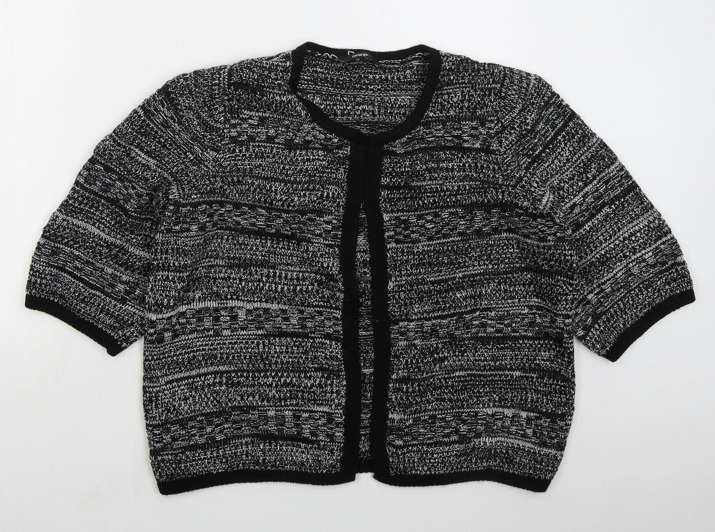 George Womens Grey Round Neck  Acrylic Cardigan Jumper Size L