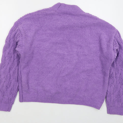 Primark Womens Purple Crew Neck  Polyester Pullover Jumper Size 14