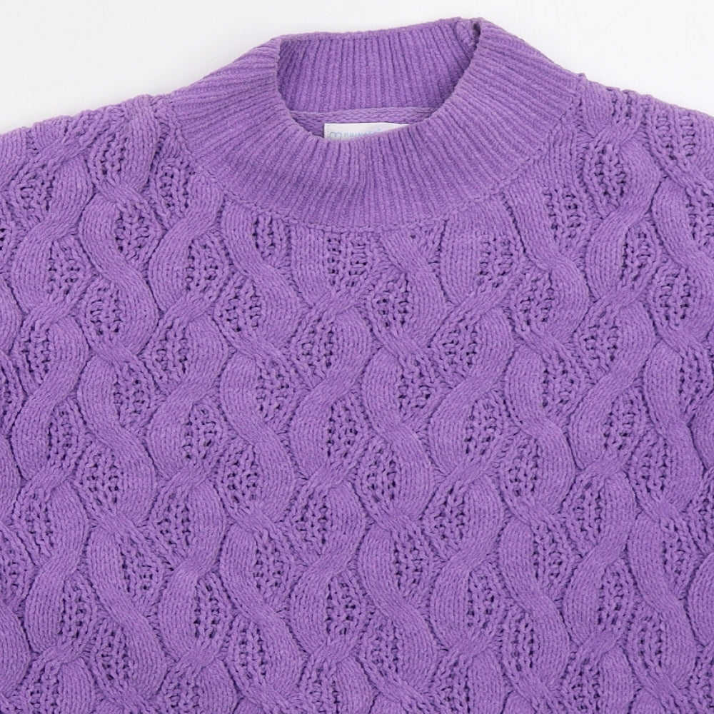 Primark Womens Purple Crew Neck  Polyester Pullover Jumper Size 14