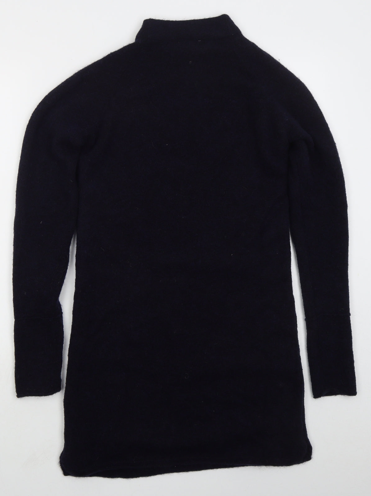 Wrap Womens Blue  Acrylic Jumper Dress  Size S  Mock Neck Pullover