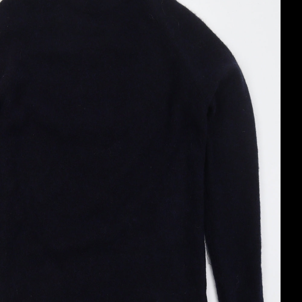 Wrap Womens Blue  Acrylic Jumper Dress  Size S  Mock Neck Pullover