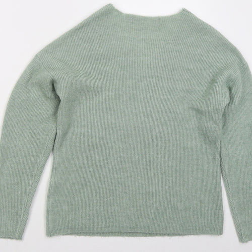 VERO MODA Womens Green V-Neck  Acrylic Pullover Jumper Size XS