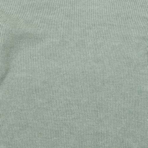 VERO MODA Womens Green V-Neck  Acrylic Pullover Jumper Size XS