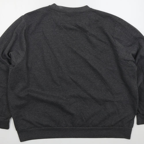 Slazenger Mens Grey  Cotton Pullover Sweatshirt Size 4XL