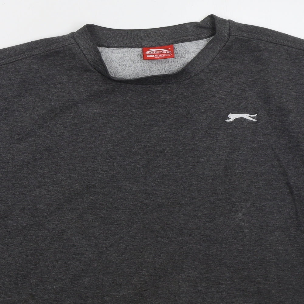 Slazenger Mens Grey  Cotton Pullover Sweatshirt Size 4XL
