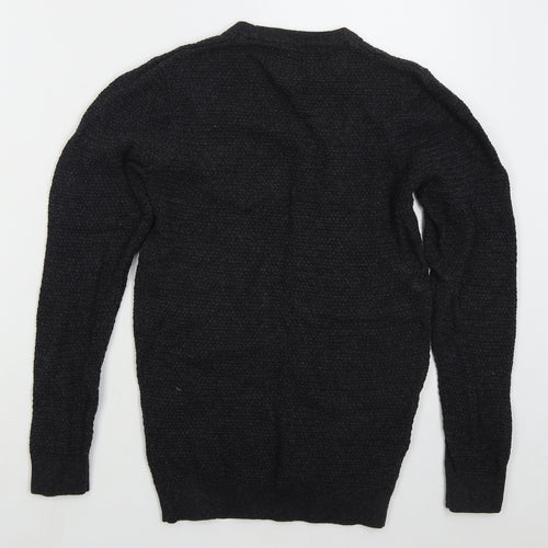 Easy Mens Grey Crew Neck  Cotton Pullover Jumper Size M