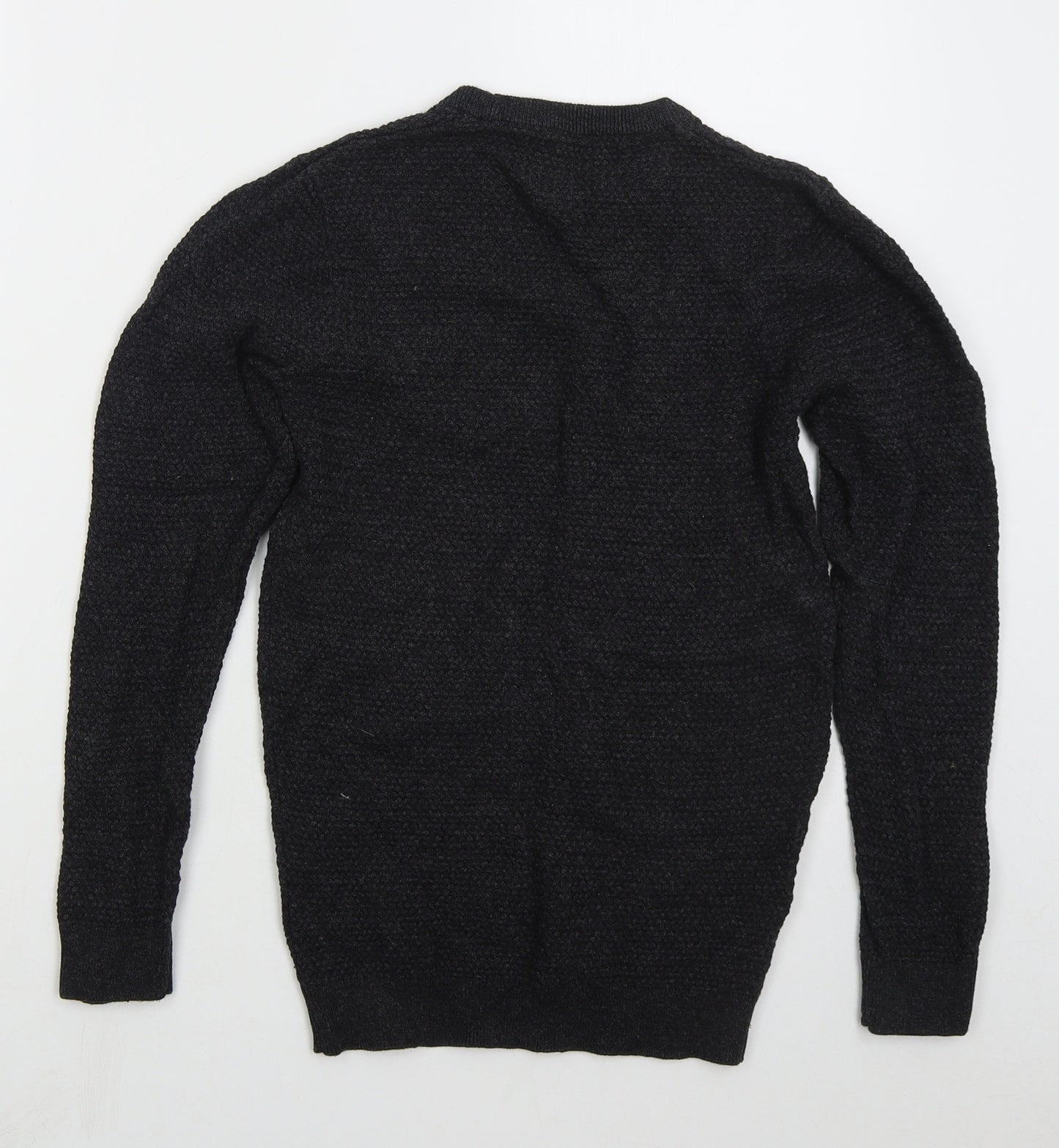 Easy Mens Grey Crew Neck  Cotton Pullover Jumper Size M
