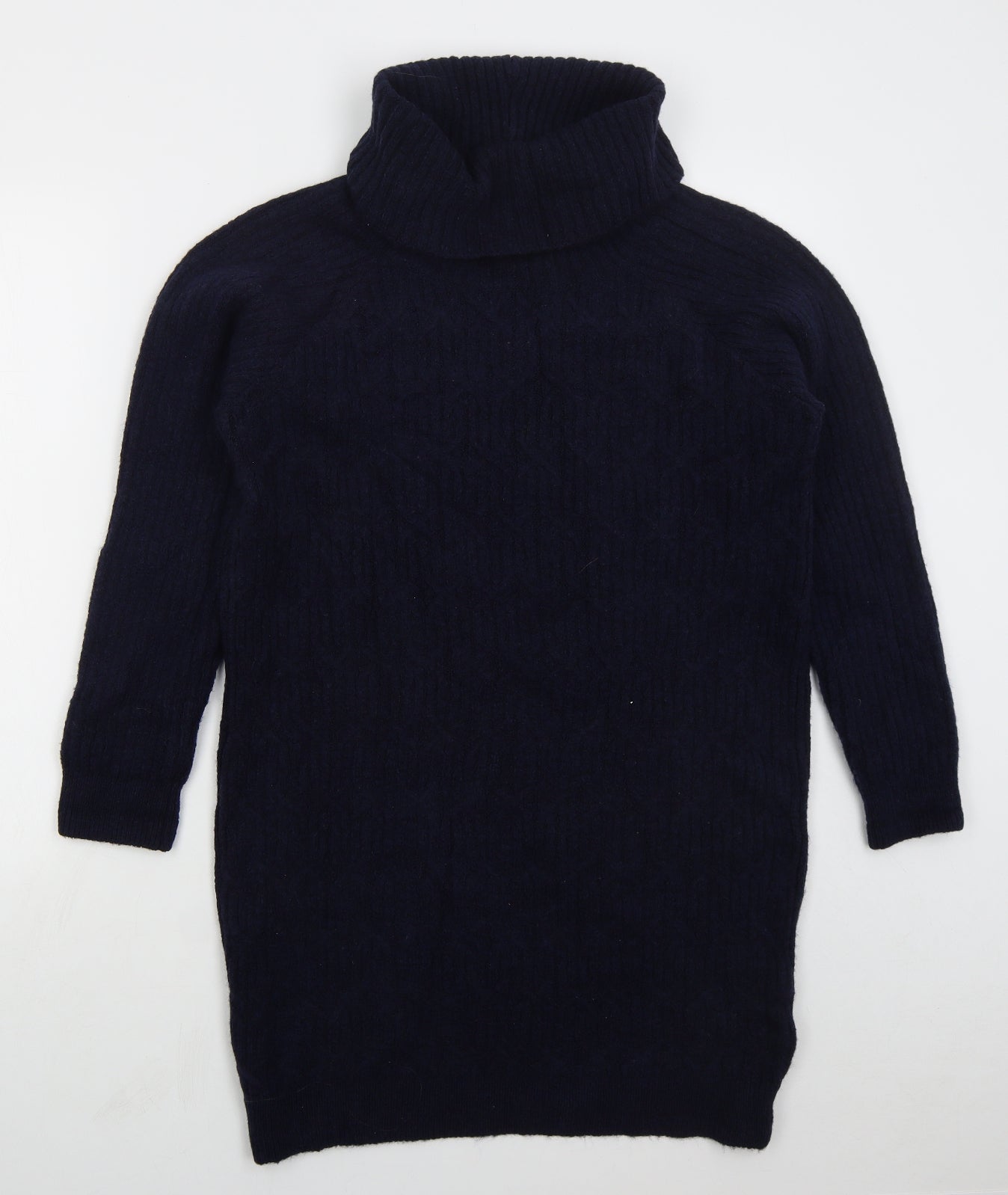 TU Womens Blue  Acrylic Jumper Dress  Size 16  Roll Neck Pullover