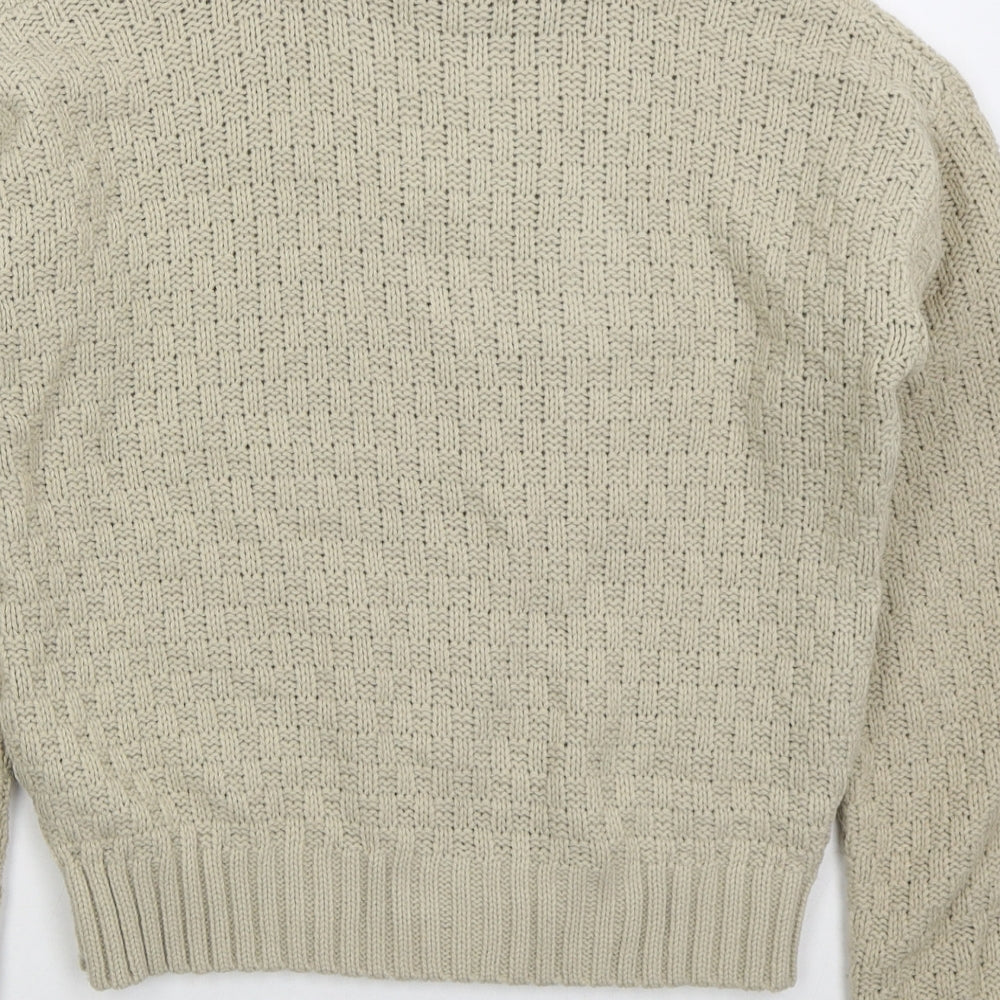 Glamorous Womens Beige Roll Neck  Acrylic Pullover Jumper Size 10