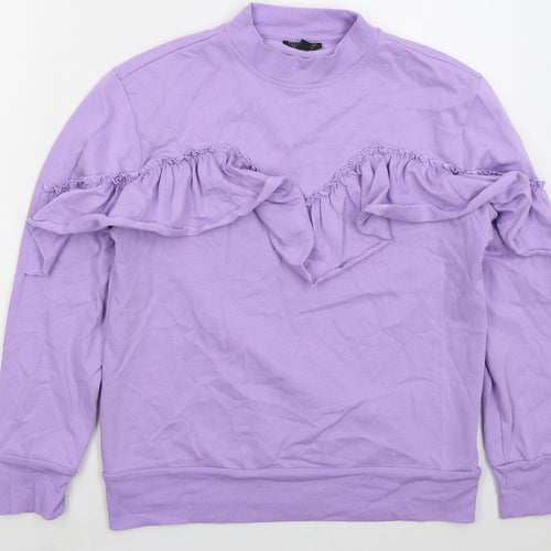 Topshop Womens Purple  Polyester Pullover Sweatshirt Size 12  Pullover