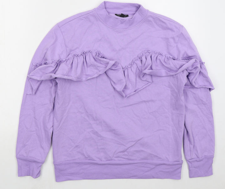 Topshop Womens Purple  Polyester Pullover Sweatshirt Size 12  Pullover