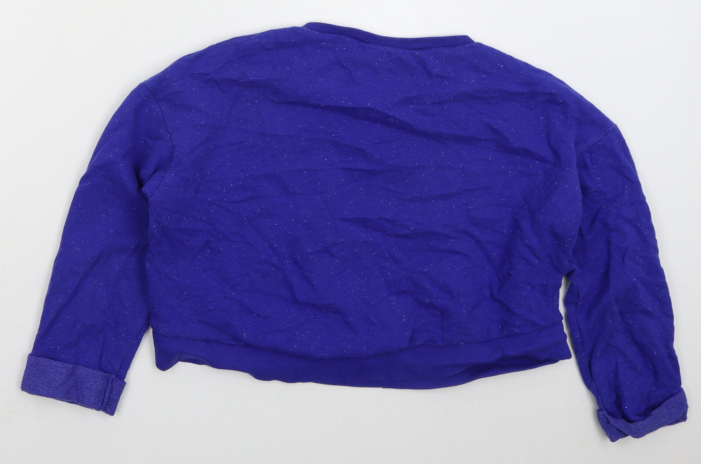 Topshop Womens Blue  Cotton Pullover Sweatshirt Size 12  Pullover