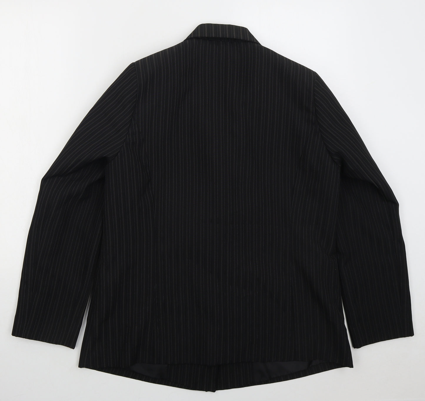 Glamorosa Womens Black Striped Polyester Jacket Suit Jacket Size 16
