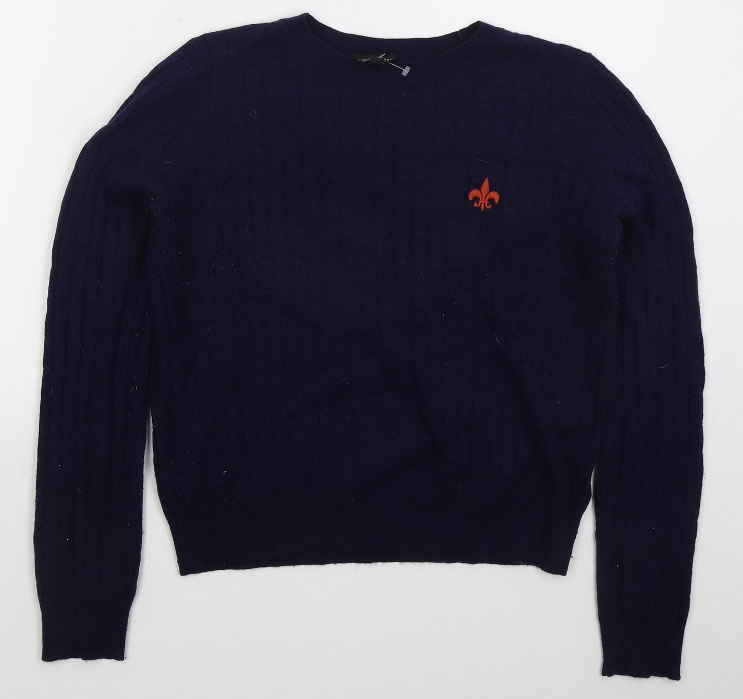 Topshop Womens Blue Crew Neck  Acrylic Pullover Jumper Size 12