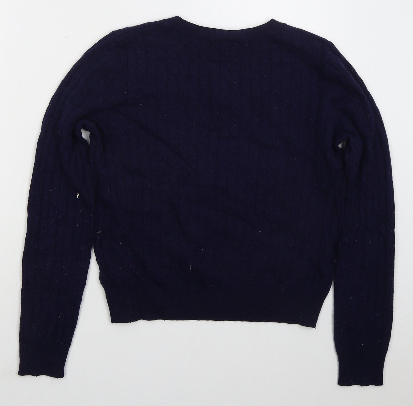Topshop Womens Blue Crew Neck  Acrylic Pullover Jumper Size 12