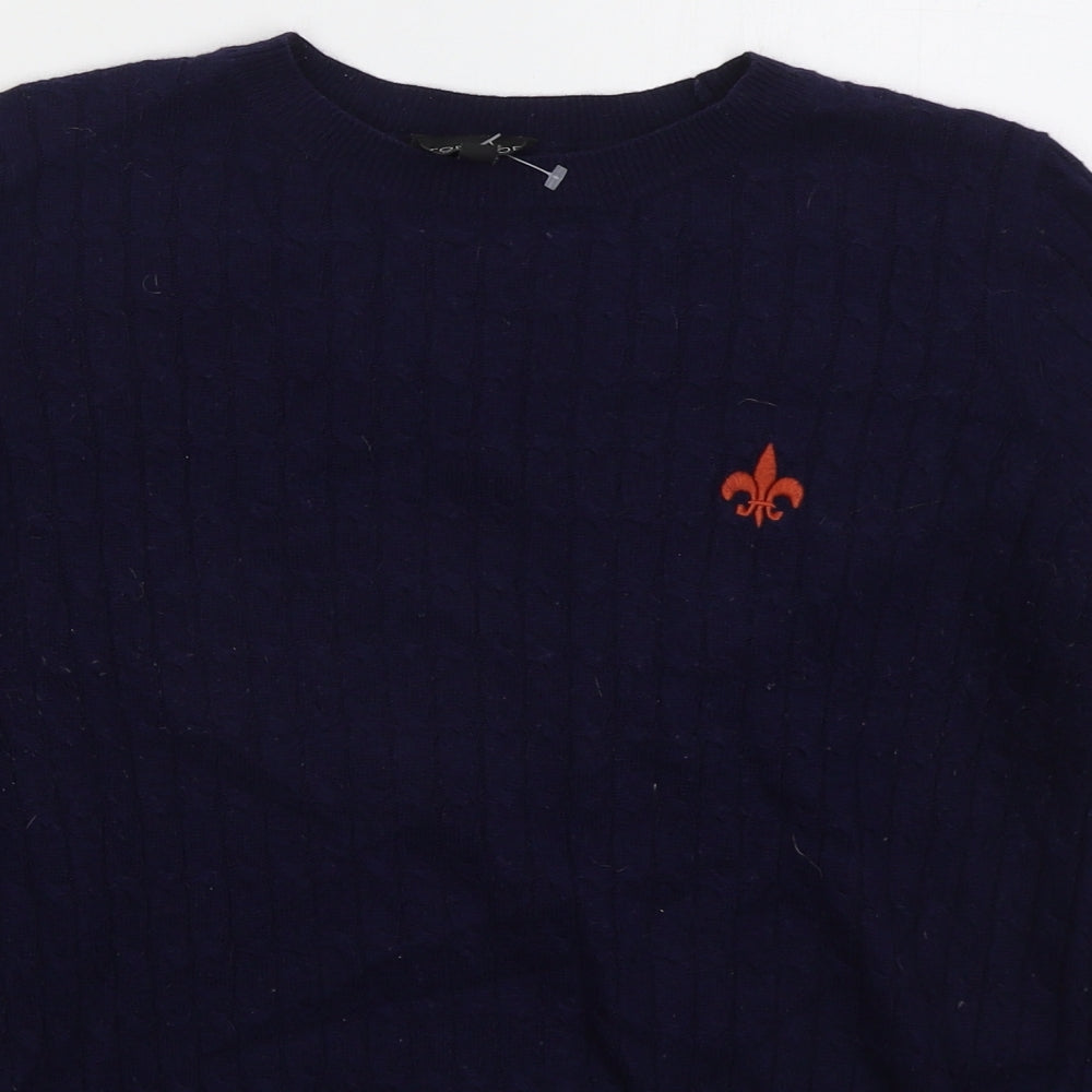 Topshop Womens Blue Crew Neck  Acrylic Pullover Jumper Size 12