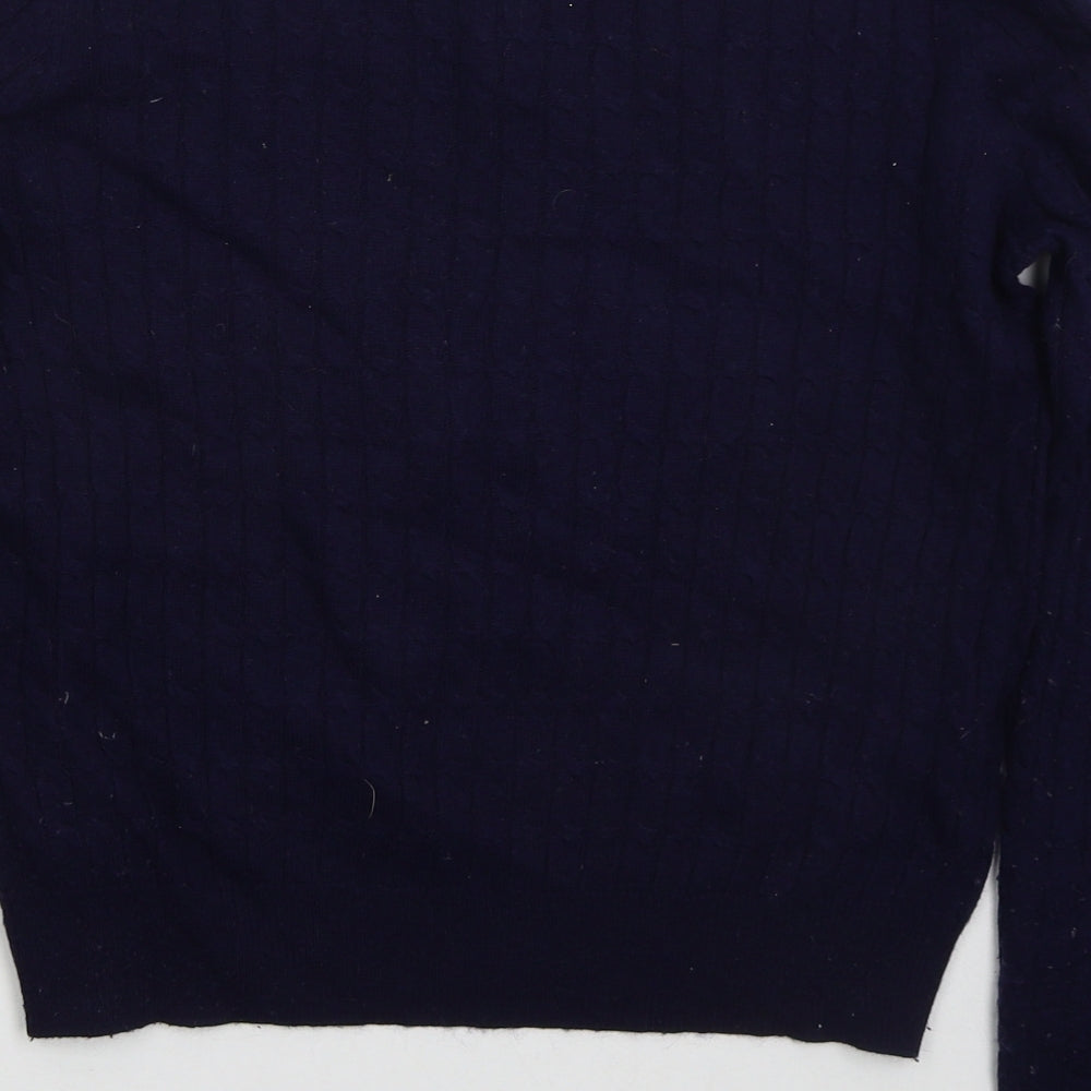 Topshop Womens Blue Crew Neck  Acrylic Pullover Jumper Size 12