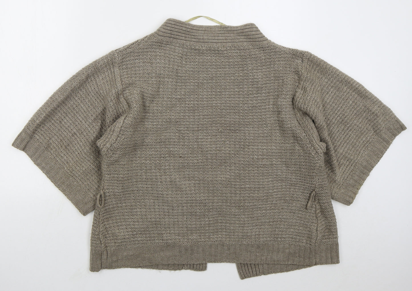George Womens Brown V-Neck  Acrylic Cardigan Jumper Size 12