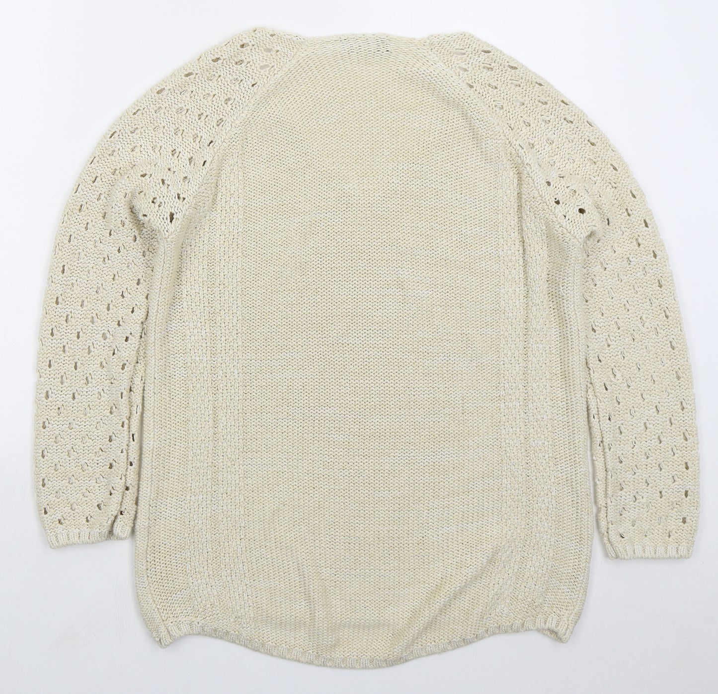 George Womens Beige V-Neck  Acrylic Pullover Jumper Size 14