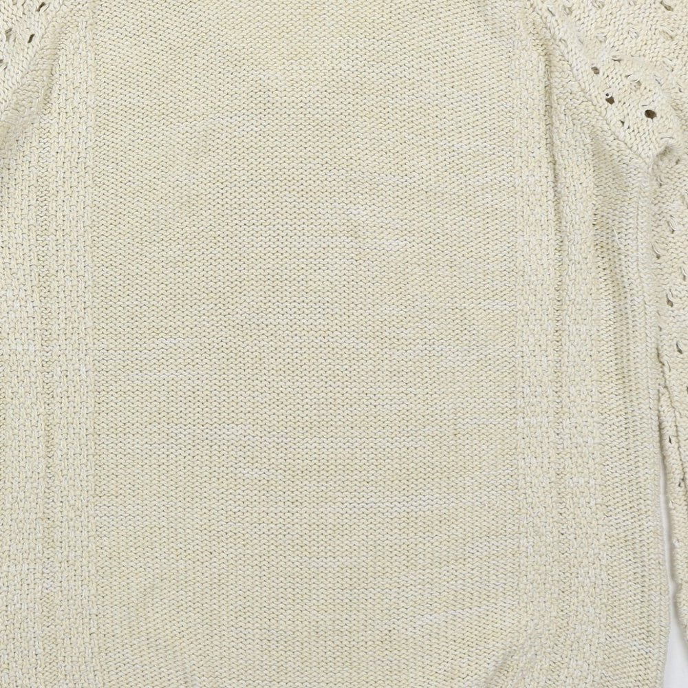 George Womens Beige V-Neck  Acrylic Pullover Jumper Size 14