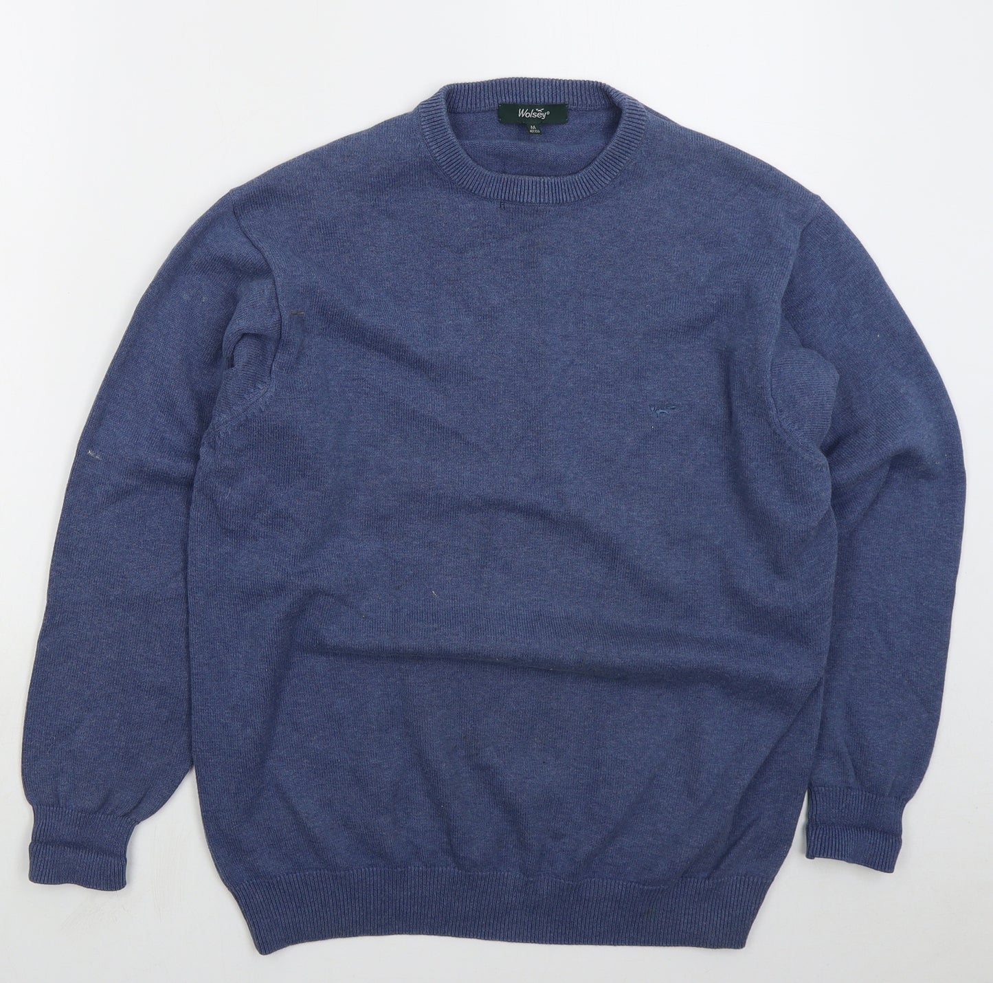 Wolsey Mens Blue Crew Neck  Cotton Pullover Jumper Size M